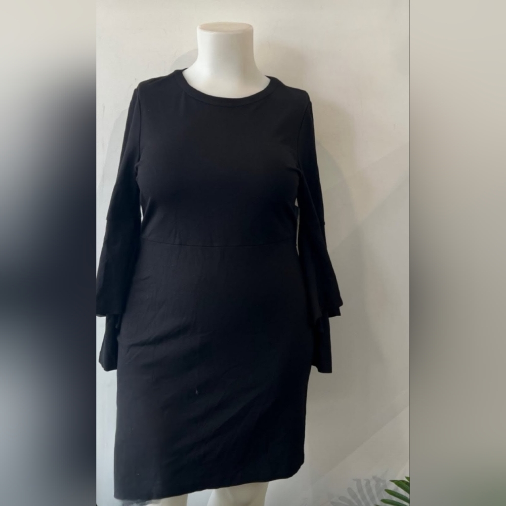 Halston Heritage Black Long Sleeve Dress